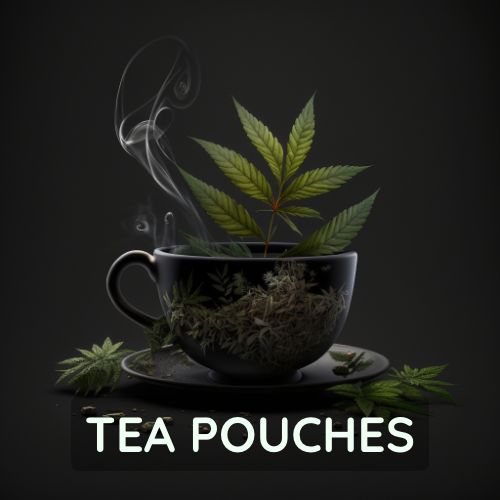 Cannabis tea and snus pouches sold online in Thailand.