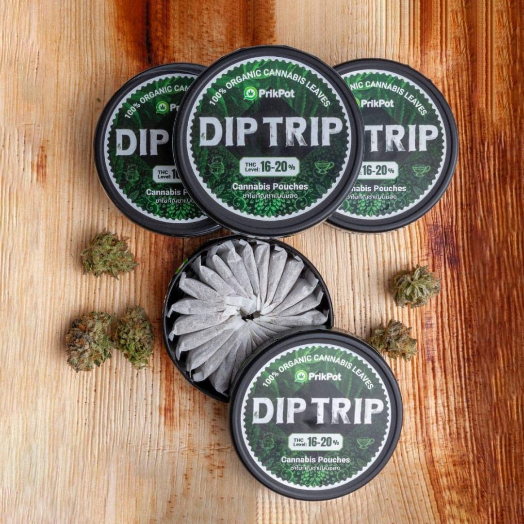 Dip Trip Cannabis Tea or Snus Pouches Sold in Thailand.