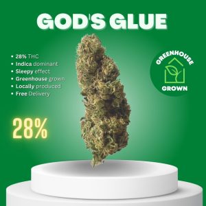 God's Glue cannabis bud sold online in Thailand.