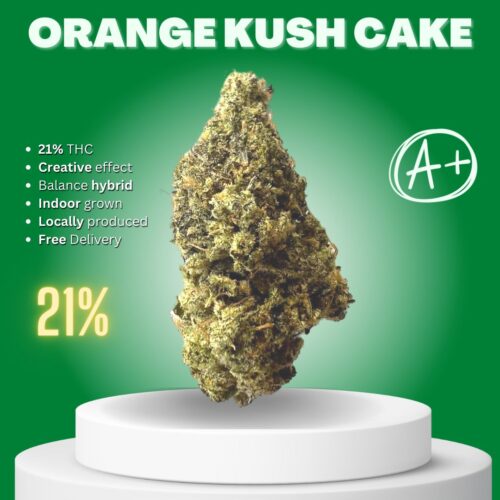 Orange Kush Cake cannabis bud sold online in Thailand.