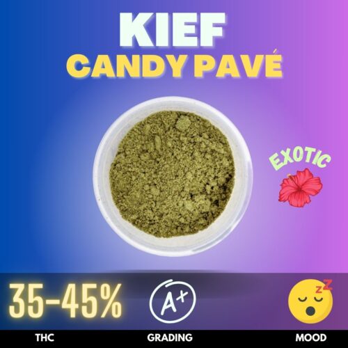 Cannabis Kief made from the Candy Pavé strain.
