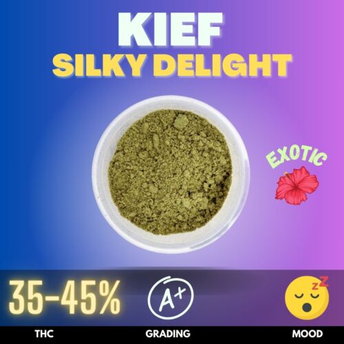 Cannabis Kief made from the Silky Delight strain.