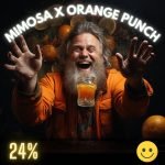 With a THC content gracefully poised at 24%, Mimosa x Orange Punch boasts a Sativa-dominant lineage