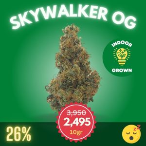 Skywalker OG Indica dominant flower sold in value pack in Thailand.