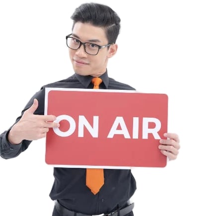 Joey Chou presenting Asia Pop 40 in Thailand. 