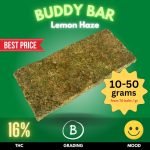 Introducing the Lemon Haze Buddy Bar - a game-changer in the cannabis world. Unlike traditional brick weed, the Buddy Bar is meticulously crafted from pure, top-quality buds of the renowned Lemon Haze strain.