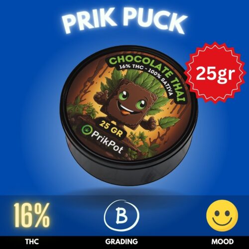 25 grams of premium Chocolate Thai buds nestled within a sleek metal can