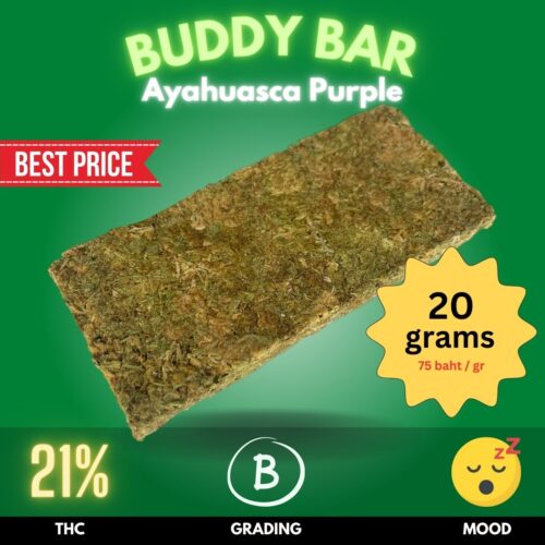 Ayahuasca Purple strain sold online as brick.