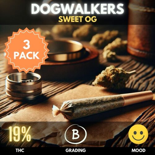 3 pack Sweet OG Dogwalkers mini joints.