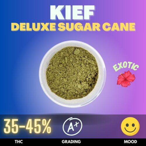 Cannabis Kief made from the Deluxe Sugar Cane strain.