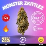 Monster Zkittlez is a premium cannabis strain renowned for its vibrant flavors and potent effects