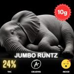 Jumbo Runtz is a balanced hybrid cannabis strain that perfectly combines the best qualities of its parent strains, Zkittlez and Gelato