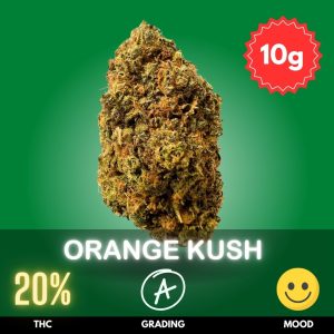 Orange Kush is a classic hybrid cannabis strain known for its citrusy flavor profile and balanced effects