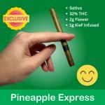 Pineapple Express, a Sativa-dominant strain renowned for its energetic and uplifting effects