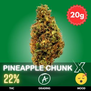 Pineapple Chunk X is a dynamic hybrid created from the flavorful Pineapple Chunk and the vibrant Mimosa strains
