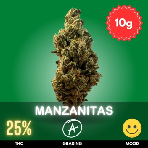 Manzanitas strain is a unique creation by Starfire Genetix, resulting from the cross of "Big Apple" with "Apples and Bananas." This 50/50 hybrid boasts a substantial THC content of 25%