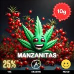 Manzanitas-strain-thailand-hero-10 Manzanitas strain is a unique creation by Starfire Genetix, resulting from the cross of "Big Apple" with "Apples and Bananas." This 50/50 hybrid boasts a substantial THC content of 25%,