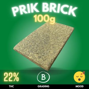 PrikPot’s 100g Prik Brick is the perfect choice for cannabis enthusiasts seeking both quality and affordability. Made from the Do-Si-Dos strain