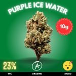 Purple Ice Water cannabis strain is a rare hybrid recognized for its vibrant purple hues, calming effects, and complex flavor profile. It is an Indica-dominant cultivar