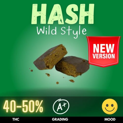 Hash – Wild Style, an electrifying premium hash crafted from the potent Wild Style flower, a 26% THC Sativa-dominant strain known for its energising, heady effects. This top-tier hash boasts a THC content ranging between 40–50%