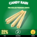 Candy Rain is a delightful Indica‑dominant hybrid cannabis strain that offers a sweet and flavorful experience with a deeply calming finish. With an average THC level around 20–24%