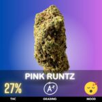 Pink Runtz is a visually stunning and flavor-packed hybrid strain with a potent 27% THC level