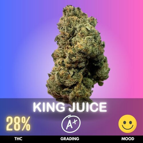 King Juice is a flavorful Sativa-dominant hybrid cannabis strain