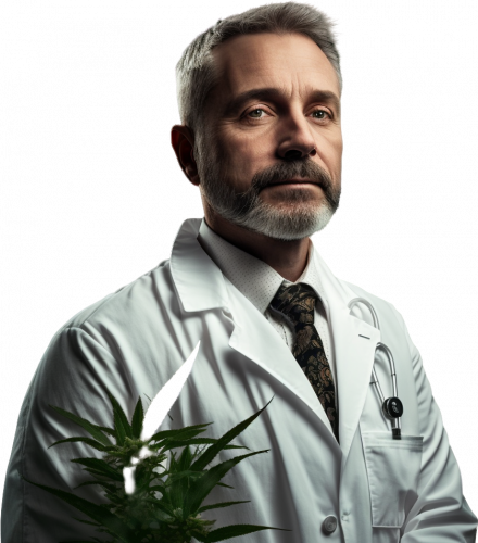 A cannabis doctor in thailand with some medical marijuana.